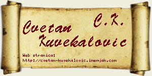 Cvetan Kuvekalović vizit kartica